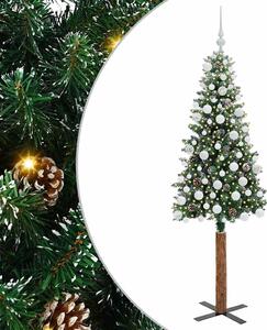 Szczupła Choinka Zielony 180 cm PVC i lite drewno sosnowe