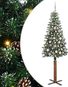 Szczupła Choinka Zielony 180 cm PVC i lite drewno sosnowe