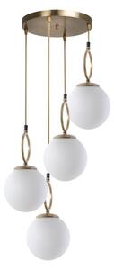 Lampa wisząca w biało-złotym kolorze ze szklanym kloszem ø 30 cm Morino – Opviq lights