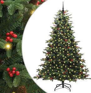 Sztuczna choinka z podstawą Zielony 240 cm PVC, Metal i Plastik