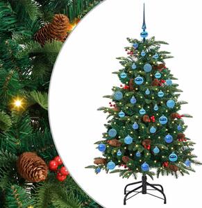 Sztuczna choinka z podstawą Zielony 150 cm PVC, Metal i Plastik