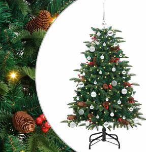 Sztuczna choinka z podstawą Zielony 150 cm PVC, Metal i Plastik