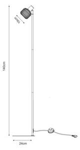 Lampa stojąca podłogowa minimalistyczna ryflowany szklany klosz 140 cm 1xE14 10W STEM Zuma Line
