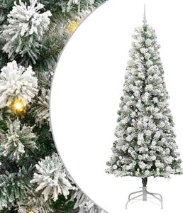 Sztuczna choinka z zawiasami z podstawą Zielony i Biały 240 cm