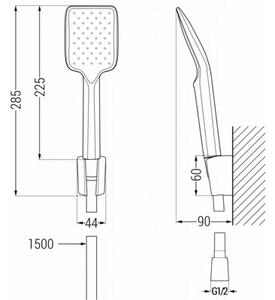 Mexen Sabre R62 bateria wannowa z zestawem prysznicowym, biała - 7213R62-20