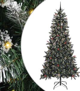 Sztuczna choinka z podstawą Zielony 240 cm PVC, plastik i stal