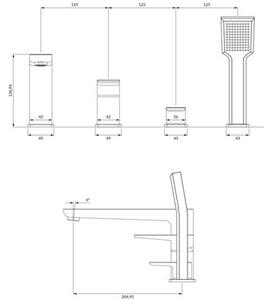 Bateria wannowa natynkowa OMNIRES Parma PM7432CRB 4-otworowa Biały-chrom