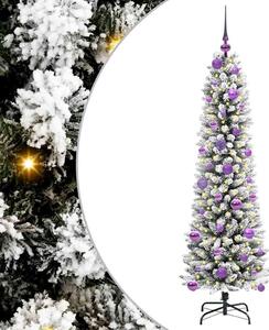Sztuczna choinka z podstawą Biały 150 cm PVC, Metal i Plastik