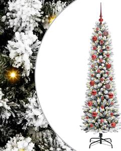 Sztuczna choinka z podstawą Biały 150 cm PVC, Metal i Plastik