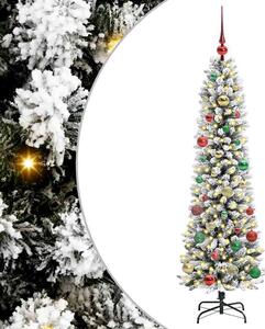 Sztuczna choinka z podstawą Biały 150 cm PVC, Metal i Plastik