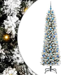 Sztuczna choinka z podstawą Biały 210 cm PVC, Metal i Plastik