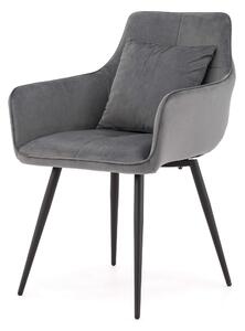 MebleMWM Krzesło tapicerowane szare DC0082-7 welur