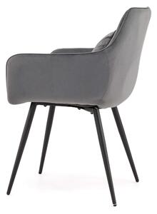 MebleMWM Krzesło tapicerowane szare DC0082-7 welur