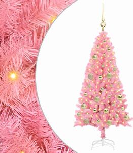 Choinka z 150 diodami LED z podstawą Różowy 120 cm PVC