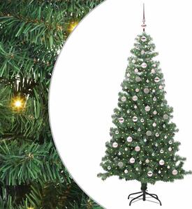 Choinka z 300 diodami LED z podstawą Zielony 240 cm PVC