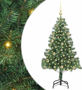 Choinka z 150 diodami LED z podstawą Zielony 150 cm PVC