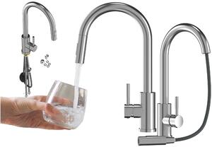 Granitan – bateria kuchenna – bateria zlewozmywakowa – wysuwana wylewka – stal nierdzewna – bateria kuchenna – LOSETO