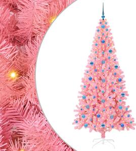 Choinka z 300 diodami LED z podstawą Różowy 210 cm PVC