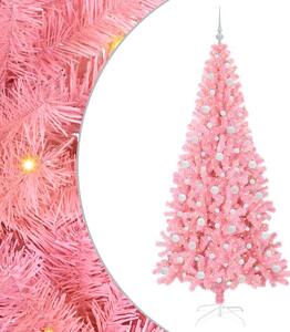 Choinka z 300 diodami LED z podstawą Różowy 210 cm PVC