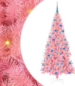 Choinka z 300 diodami LED z podstawą Różowy 180 cm PVC