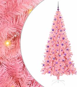 Choinka z 300 diodami LED z podstawą Różowy 210 cm PVC