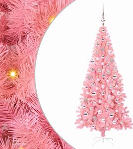 Choinka z 300 diodami LED z podstawą Różowy 180 cm PVC