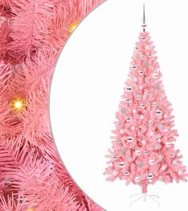 Choinka z 300 diodami LED z podstawą Różowy 210 cm PVC