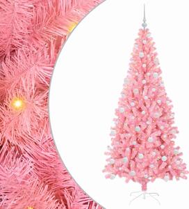 Choinka z 300 diodami LED z podstawą Różowy 180 cm PVC