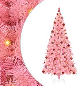 Choinka z 300 diodami LED z podstawą Różowy 180 cm PVC