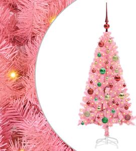 Choinka z 150 diodami LED z podstawą Różowy 120 cm PVC