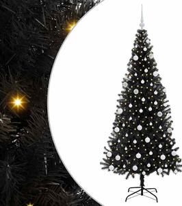 Choinka z 300 diodami LED z podstawą Czarny 180 cm PVC