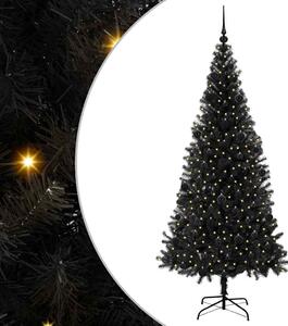 Choinka z 300 diodami LED z podstawą Czarny 210 cm PVC