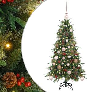 Sztuczna choinka z zawiasami z podstawą Zielony 120 cm PE i PVC