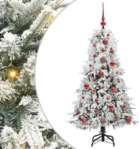 Sztuczna choinka z zawiasami z podstawą Biały 120 cm PE i PVC