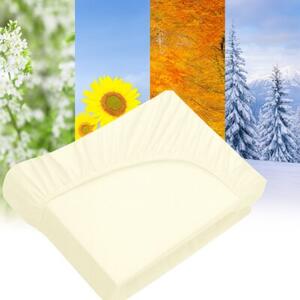 Prześcieradło z gumką 220x200 cm na materac jersey bawełna polska ecru