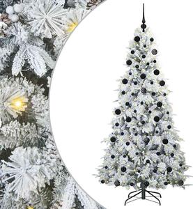Sztuczna choinka z zawiasami z podstawą Biały 210 cm PE i PVC