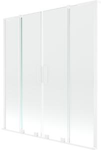 Mexen Velar L Duo parawan nawannowy 2-skrzydłowy rozsuwany 150 x 150 cm, transparent, biały - 896-150-003-02-20