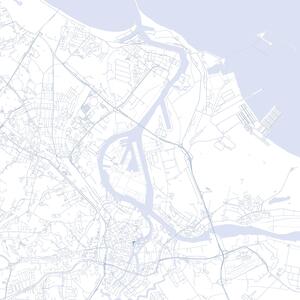 Tapeta do pokoju dziecięcego mapa Twojego miasta blue