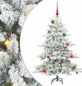 Sztuczna choinka z zawiasami z podstawą Biały 150 cm PVC i stal