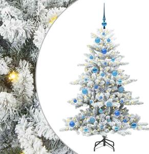 Sztuczna choinka z zawiasami z podstawą Biały 150 cm PVC i stal