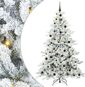 Sztuczna choinka z zawiasami z podstawą Biały 210 cm PVC i stal