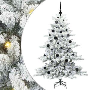 Sztuczna choinka z zawiasami z podstawą Biały 150 cm PVC i stal