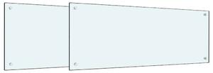 Panel kuchenny 2 pcs Biały 100 x 40 cm szkło hartowane