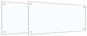 Panel kuchenny 2 pcs przezroczysty 90 x 40 cm szkło hartowane