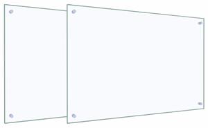 Panel kuchenny 2 pcs przezroczysty 90 x 60 cm szkło hartowane