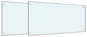 Panel kuchenny 2 pcs Biały 100 x 50 cm szkło hartowane