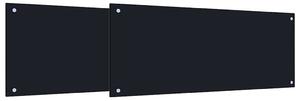 Panel kuchenny 2 pcs Czarny 100 x 40 cm szkło hartowane