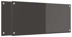 Panel kuchenny 2 pcs Ciemnoszary 90 x 40 cm szkło hartowane