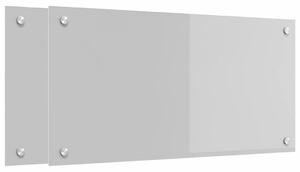 Panel kuchenny 2 pcs Jasnoszary 80 x 40 cm szkło hartowane