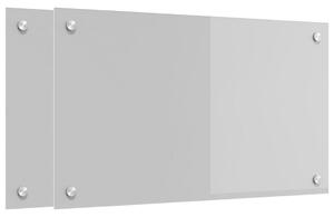 Panel kuchenny 2 pcs Jasnoszary 70 x 40 cm szkło hartowane